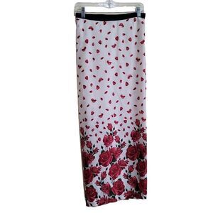 Floral Print Bohemian Maxi Wrap Skirt Sz Medium